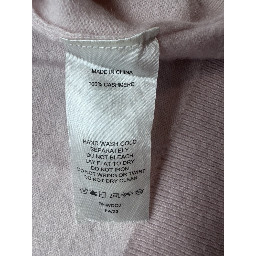 Quince Mongolian Cashmere V-Neck Sweater Women XL Minimal Pink 100% Cashmere - Picture 5 of 6